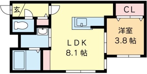 桑園駅 徒歩8分 3階の物件間取画像